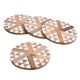Wooden And Resin Beige Coasters With Triangle Motifs In Set Of 4